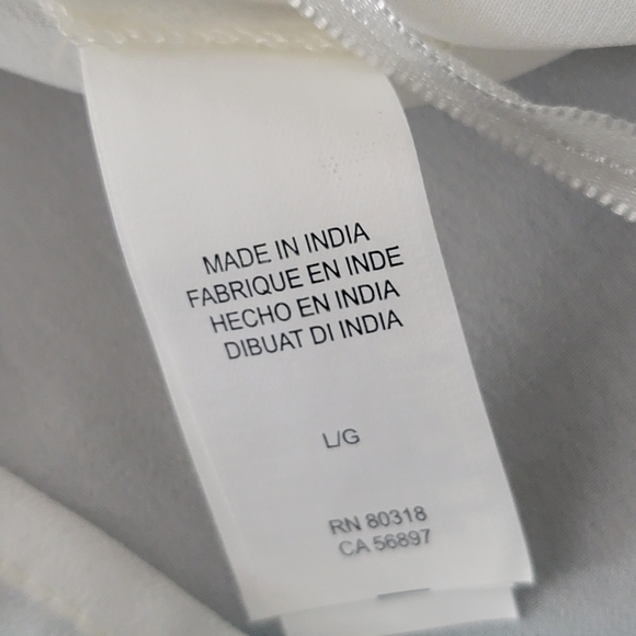 Lucky Brand Botanical Chiffon Blouse Women's Size L Tiered Sleeves & Hem Lined - Picture 7 of 11